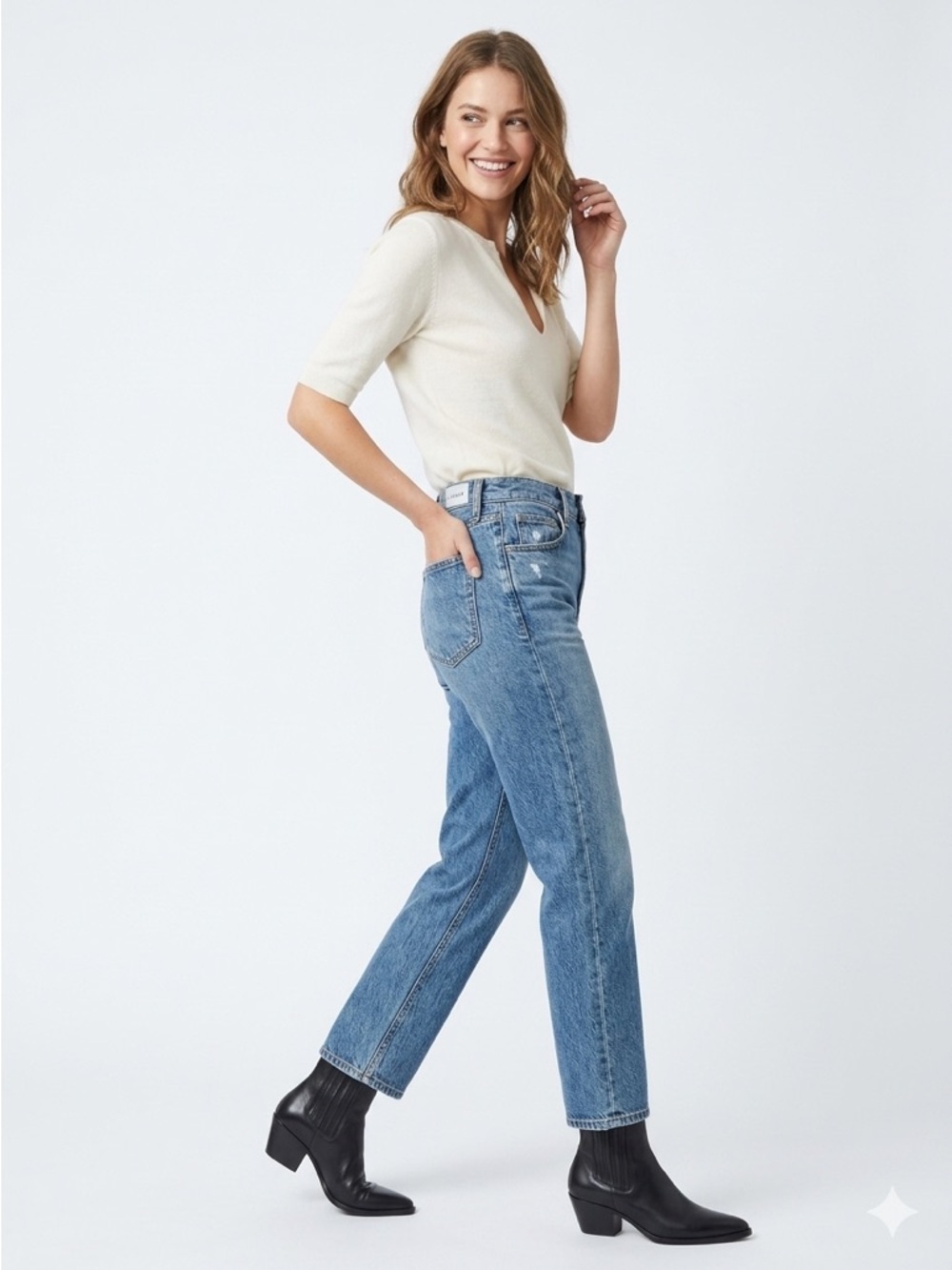 SLVRLAKE London Crop Straight Leg Jeans King Canyon MSRP $320 Size 30